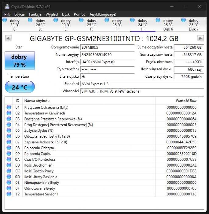 Dysk SSD M.2 Gigabyte NVMe 1TB