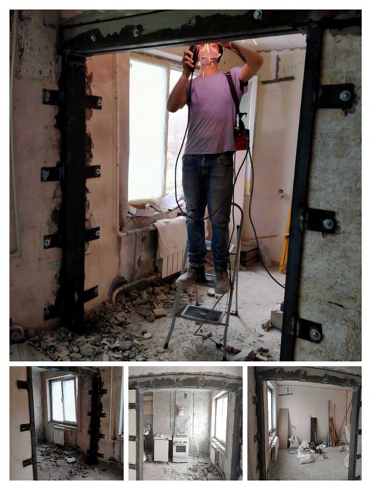 Алмазная резка бетона БЕЗ ПЫЛИ, усиление проемов, демонтажные работы.