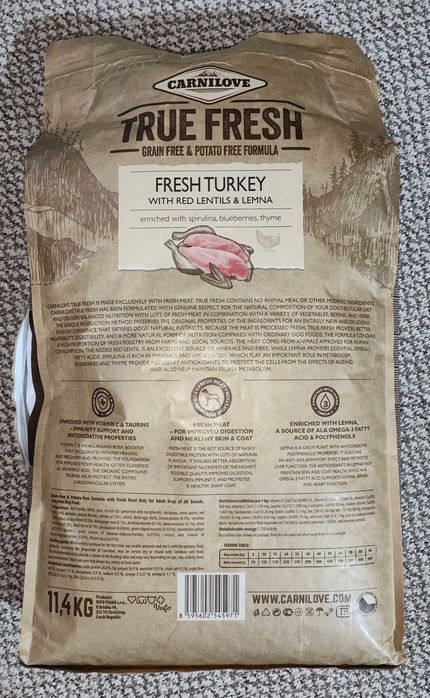 Сухий корм Carnilove True Fresh Turkey для дорослих собак, 11.4 кг