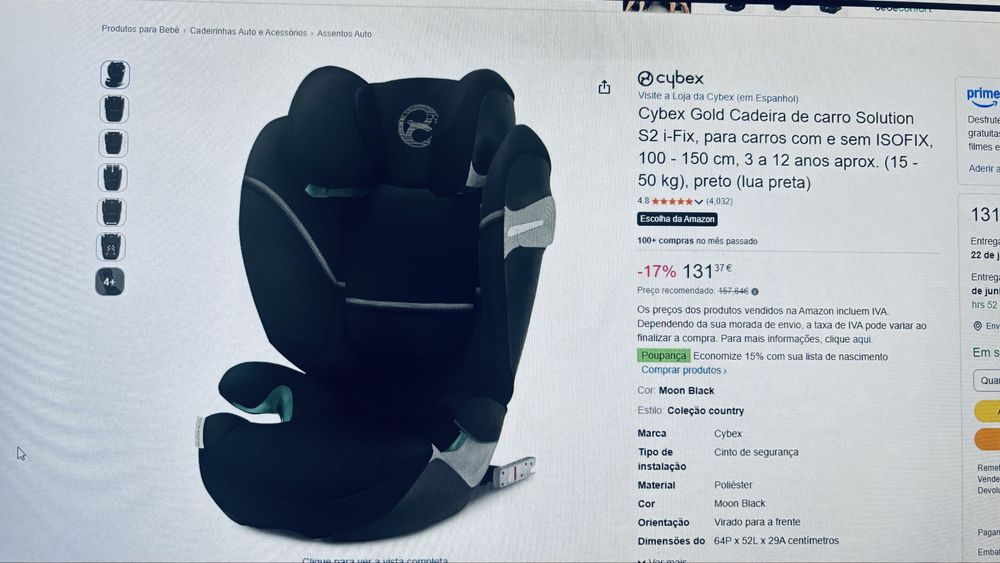 Cadeira CYBEX gold