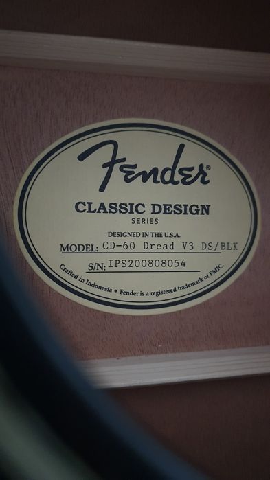 Guitarra  Fender CD-60 BK V3