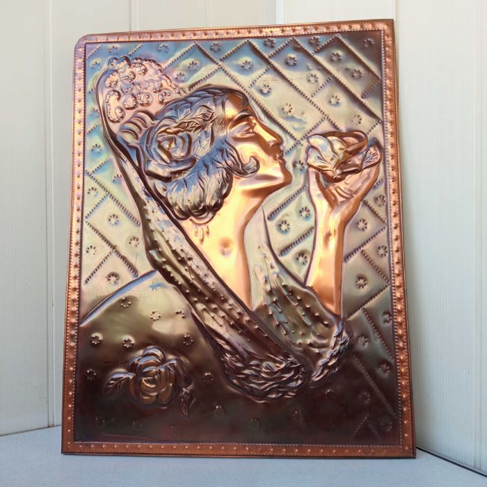 Медная чеканка 36 см на 28 см