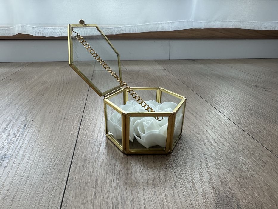 Skrzynka na koperty + ramka + pudełko na obrączki + stojaczki