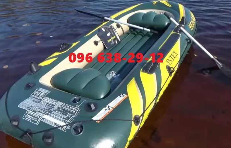 АКЦИЯ двухместная надувная лодка пвх човен для рыбалки весла+насос: 2 ...