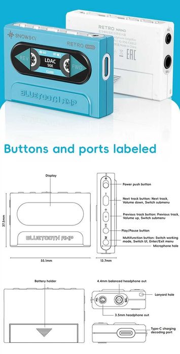 Snowsky / FiiO RETRO NANO – Bluetooth DAC ( aptX Adaptive, 3.5 / 4.4)