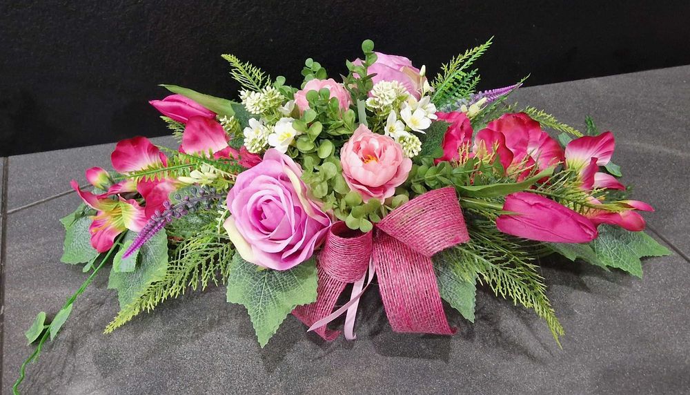 Komplet kompozycji kwiatowych na grób stroik wkład do wazonu W237