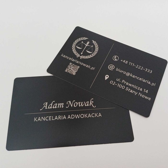 Wizytówki metalowe - aluminiowe