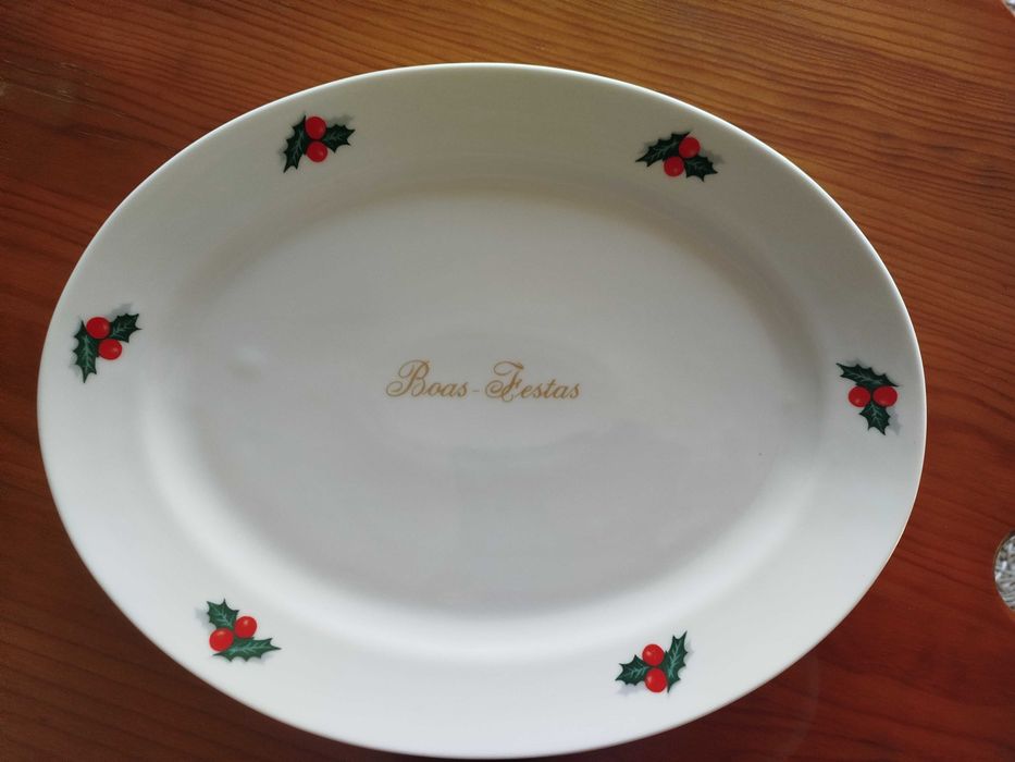 travessa de Natal e Pratos para  aperitivos