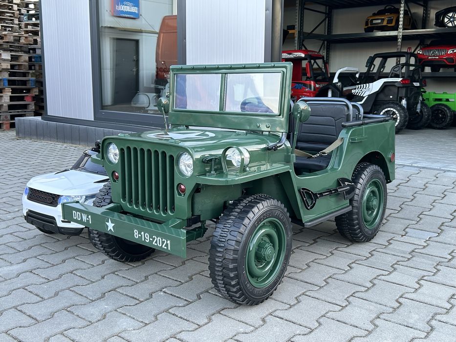Auto na Akumulator Jeep Wojskowy 3- osobowy Miękkie koła EVA Pilot