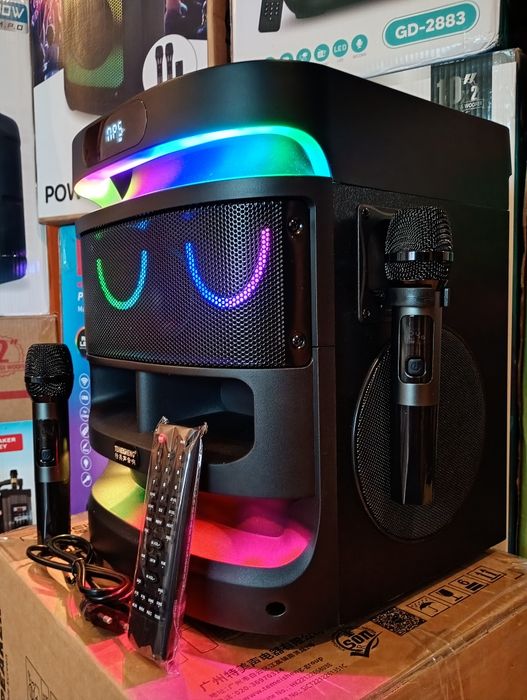 Блютуз караоке акустика Temeisheng-10(SD,USB,FM) пультДУ, 2микрофона
