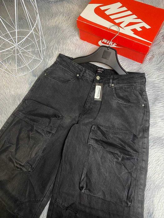 Продам муские карго джинсы багги серые Boohoo