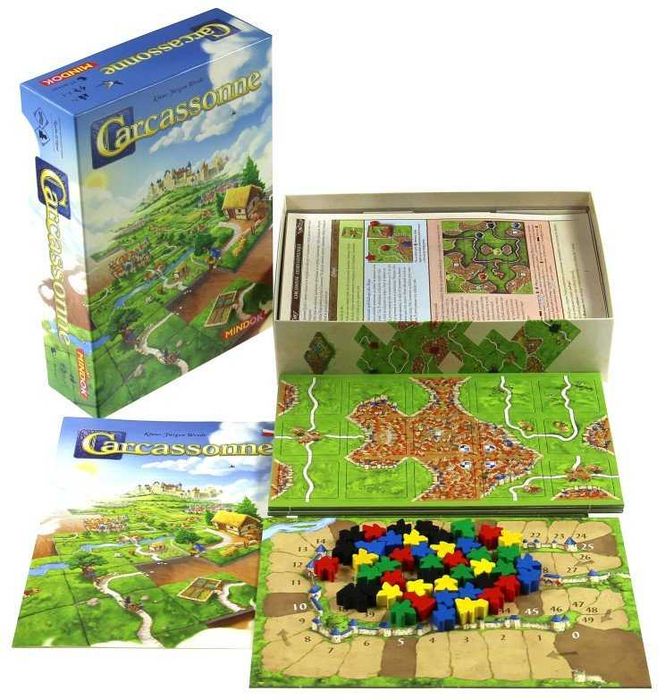 Carcassone Edycja 2.0 Zawiera mini - dodatki Opat oraz Rzeka! Bardzo dobry stan!