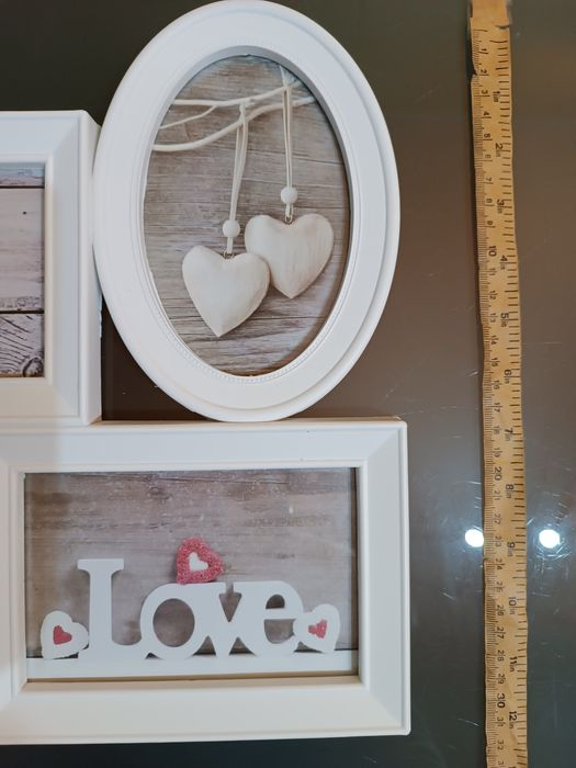 Moldura branca love hearts (4 fotos)