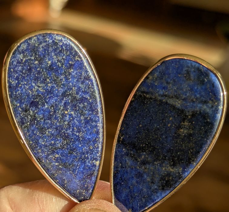 Kamienne łzy - kolczyki z LapisLazuli