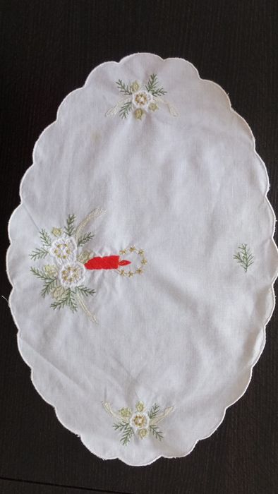 Різдво Рождество 41х27 см вышитая двусторонняя салфетка