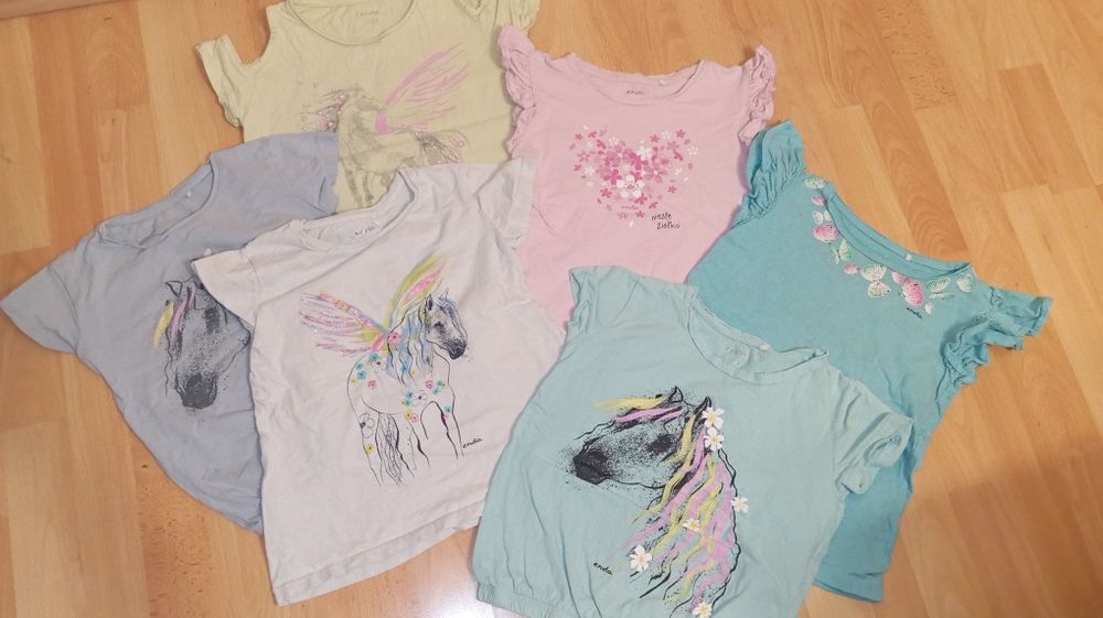 6x koszulka Endo, konie, rozmiar 128