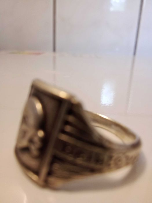 sygnet niemiecki ss gestapo srebro czaszka