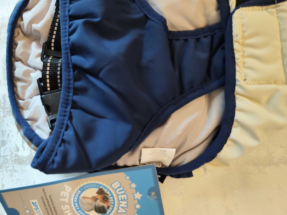 Casaco Impermeável azul e Cinza para Cão, Tamanho L