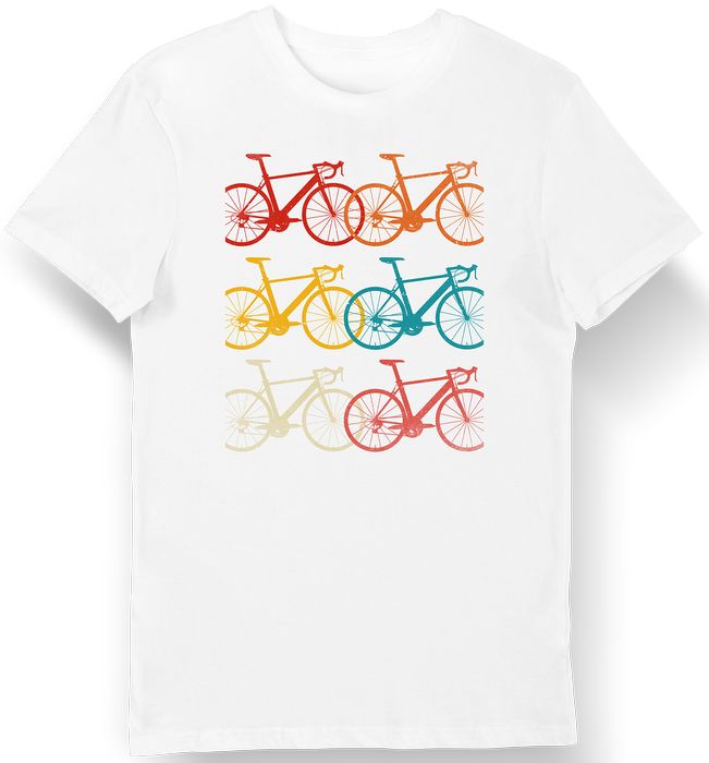 Koszulka męska rowery kolorowe biała XL