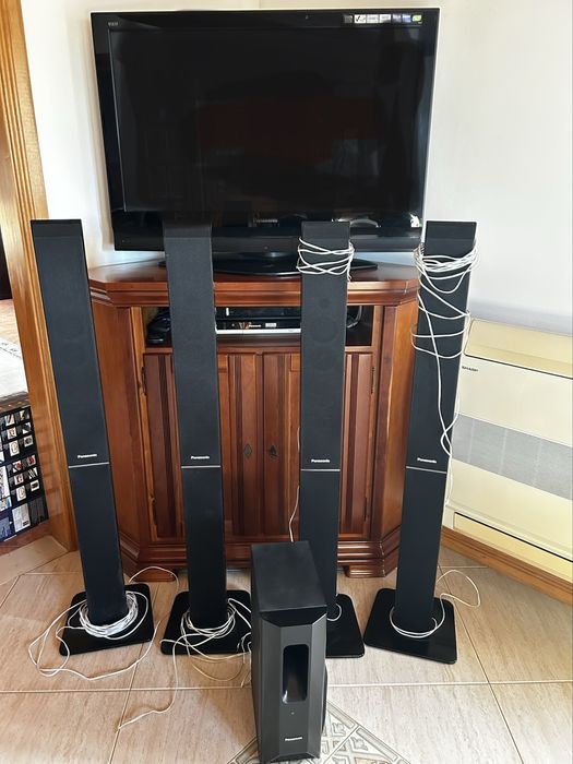 Conjunto tv e home cinema