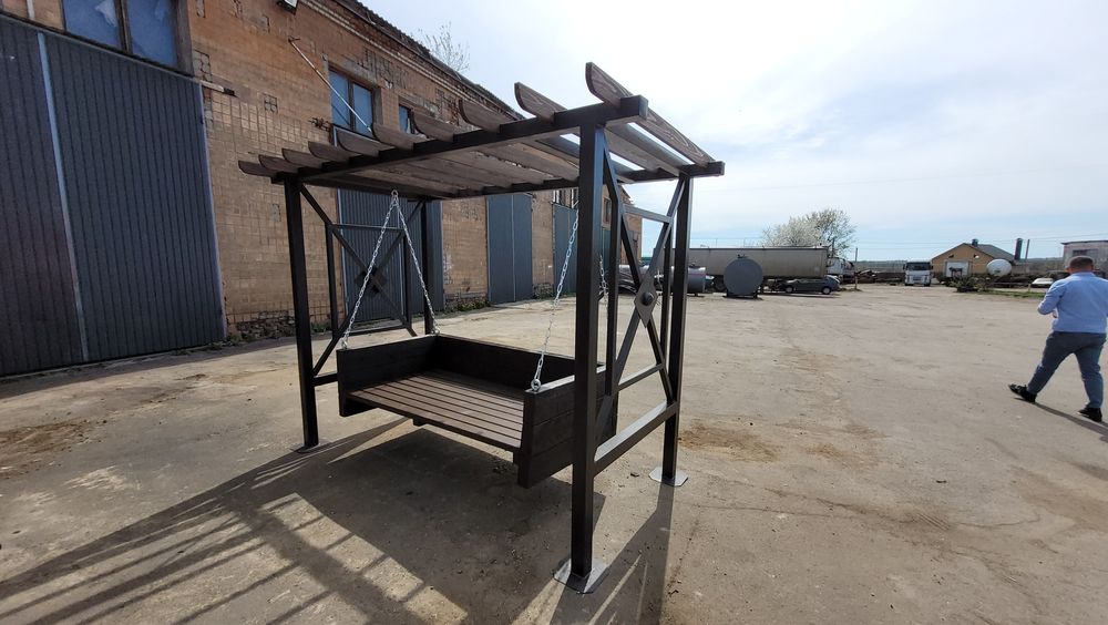 Гойдалка садова Пергола металева  Качеля гойдалка лавка арка