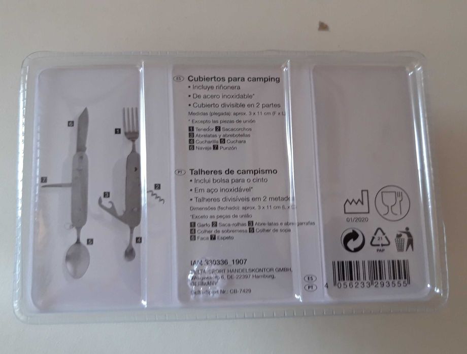 Talheres de campismo - Artigo NOVO.