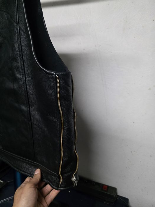 Colete motard em pele