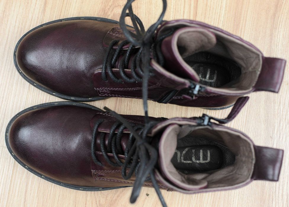 Кожаные ботинки MJUS 190201 бордовые Италия 36р. 23 см.