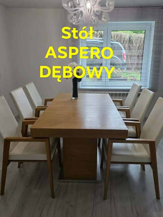 Stół Dębowy Aspero Paged Meble Kolumnowy Masywny 6-12 osób Okazja