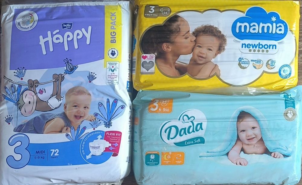 Підгузки та трусики Pampers,Dada,Mamia,Lupilu,Hugles,BabyLove,Panda