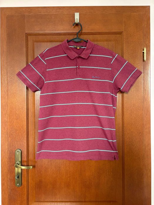 Bordowa koszulka Polo z krótkim rękawem Ben Sherman