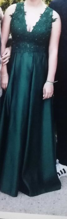 Vestido de gala verde escuro como novo