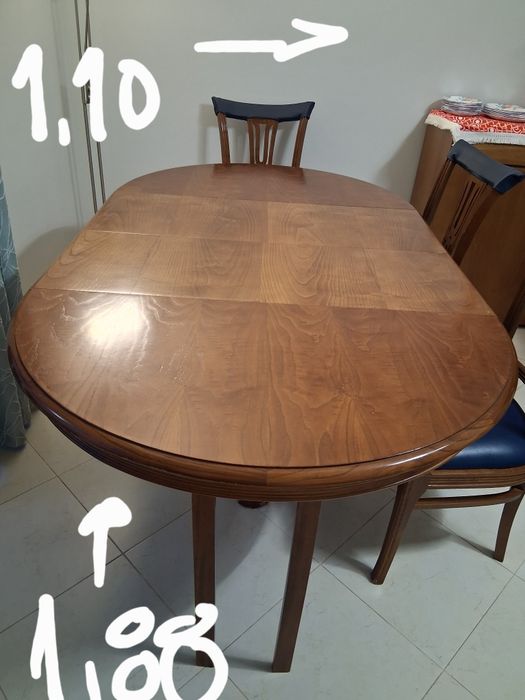 Mesa jantar madeira Castanho com 4 cadeiras