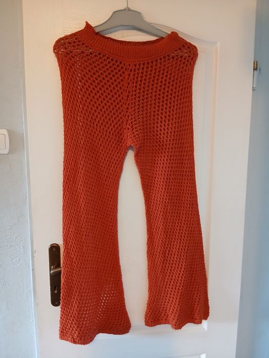 Ceglaste spodnie handmade boho hit wiosna/lato