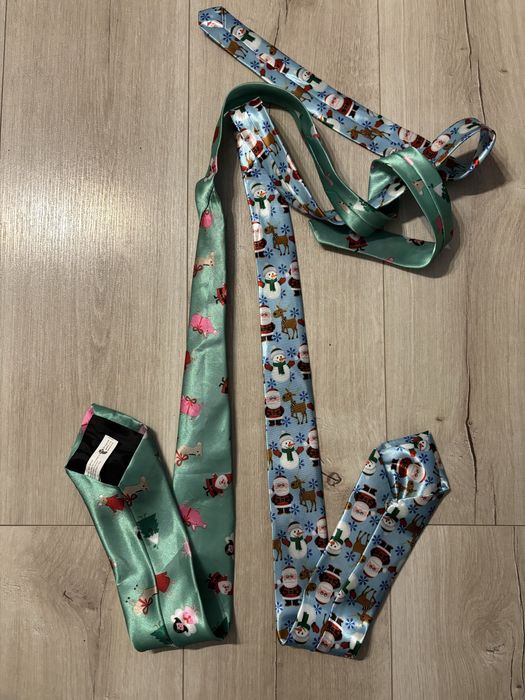 Zestaw 2 krawaty nowe świąteczne