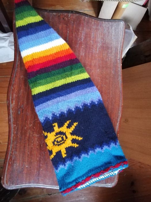 Gorro Hippie Étnico Malha Grosso Colorido (mais peças, calças e mais)