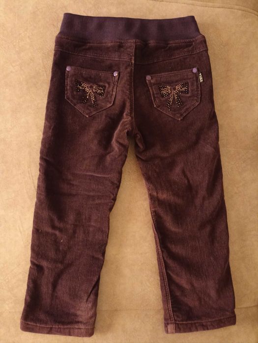 Вельветові штани джинси теплі джемпер на дівчинку  р. 98-104
