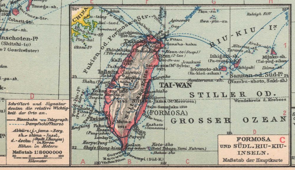Japonia Korea Tajwan. Stara mapa 1929 r. oryginał
