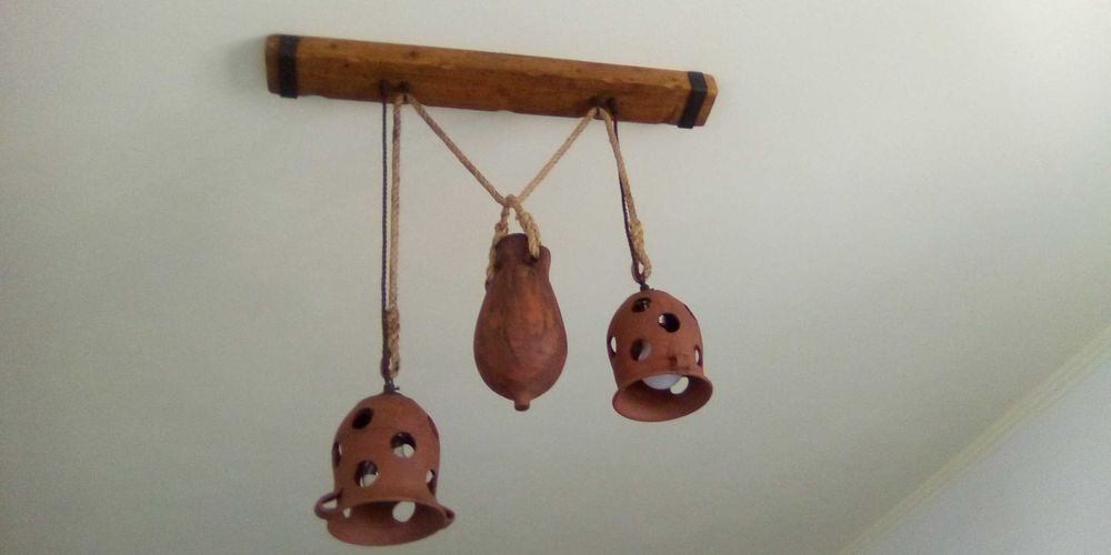 3 Candeeiros Rústicos de tecto COMO NOVOS
