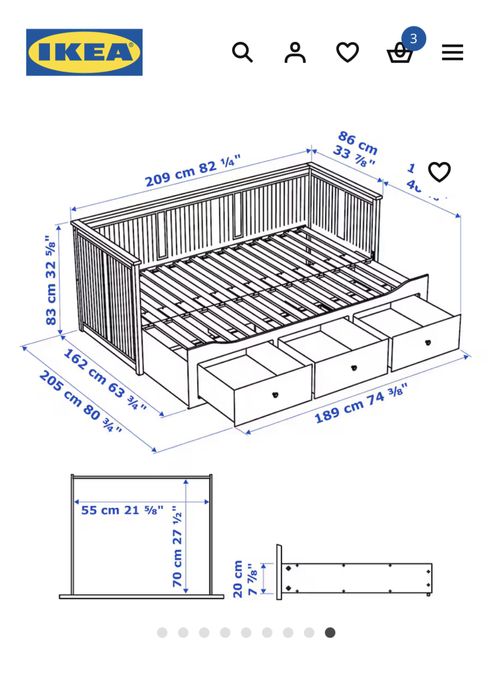 Cama Hemnes 160x200 ikea com 2 colchões