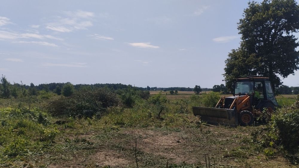 Czyszczenie działek rębak wycinka minikoparka wyburzenia karczowanie