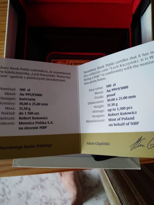 Moneta 500zl Lech Kaczyński