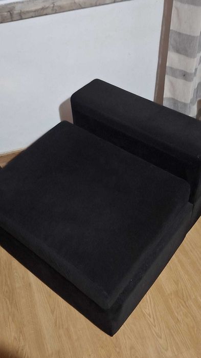 Sofá com Chaise (Preto) 4/5 Lugares
