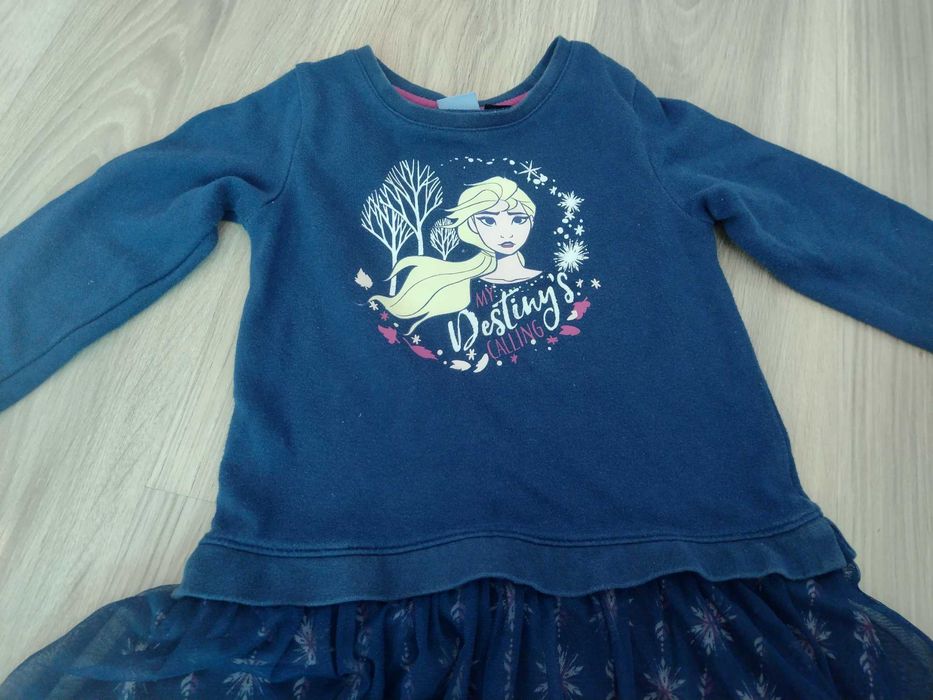 Sukienka dresowa z tiulem ELSA kraina lodu 116 Disney