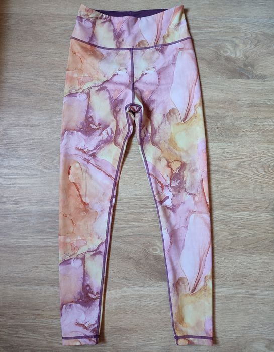 Legginsy dwustronne wzorki i gładkie bordowe