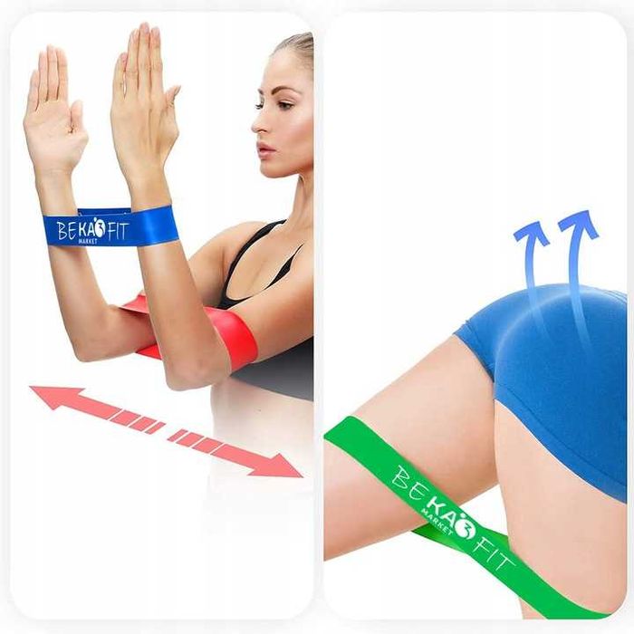 Set 4 gum do ćwiczeń gumy oporowe fitness crossfit zestaw trening