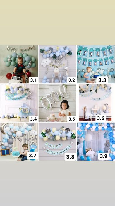 Фотозона на день рождения мальчику девочке годик из шаров цифра шторы