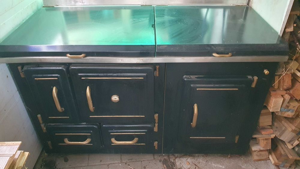 Fogão de inox a lenha com placa