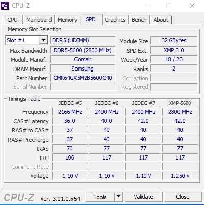 Corsair Vengeance DDR5 64GB 2×32GB 5600MHz