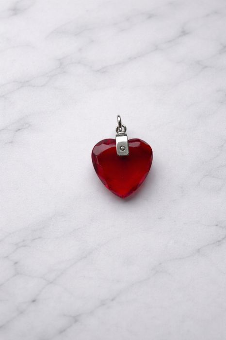 Кулон сердце красный кристалл подвеска Swarovski сердечко на цепочку